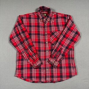 Stillwater Supply Co Flannel Shirt Medium Red Black Plaid Button Down Cotton